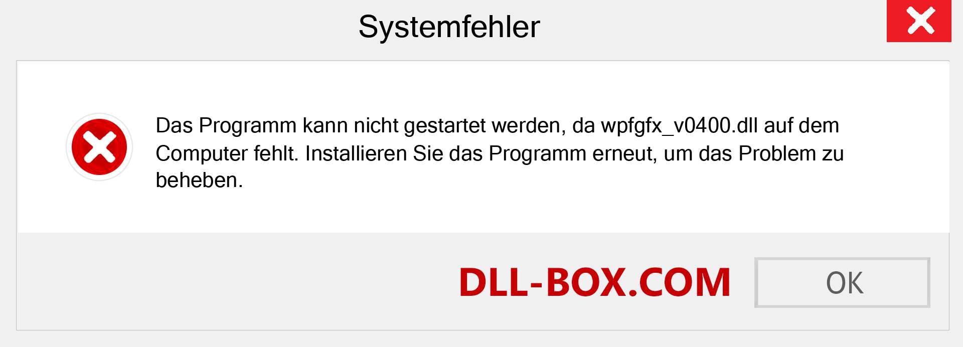 wpfgfx_v0400.dll-Datei fehlt?. Download für Windows 7, 8, 10 - Fix wpfgfx_v0400 dll Missing Error unter Windows, Fotos, Bildern