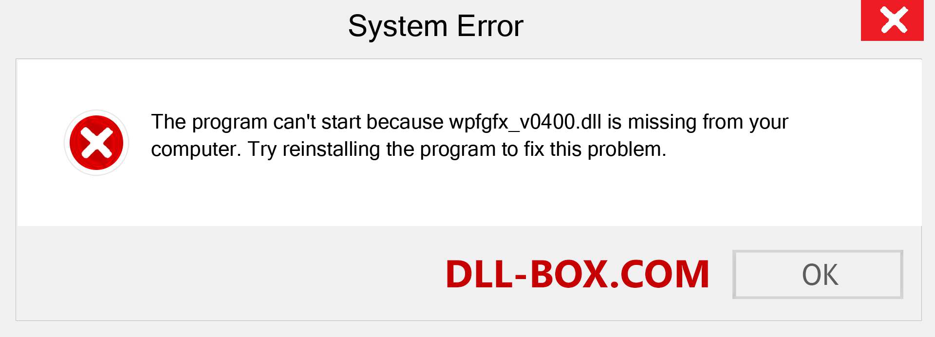  wpfgfx_v0400.dll file is missing?. Download for Windows 7, 8, 10 - Fix  wpfgfx_v0400 dll Missing Error on Windows, photos, images